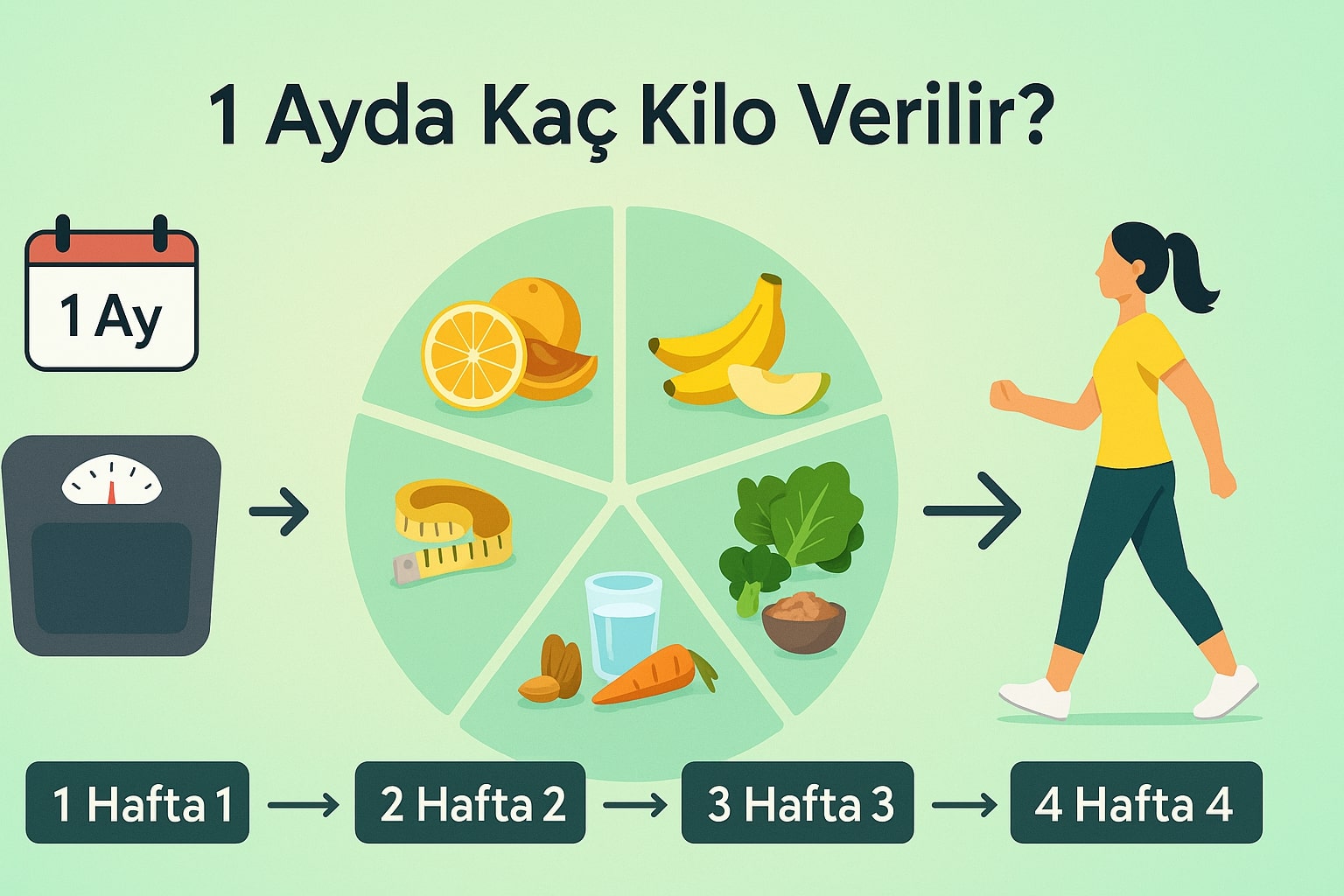 1 Ayda Kaç Kilo Verilir? | Sağlıklı Kilo Vermek için Örnek Diyet Planı